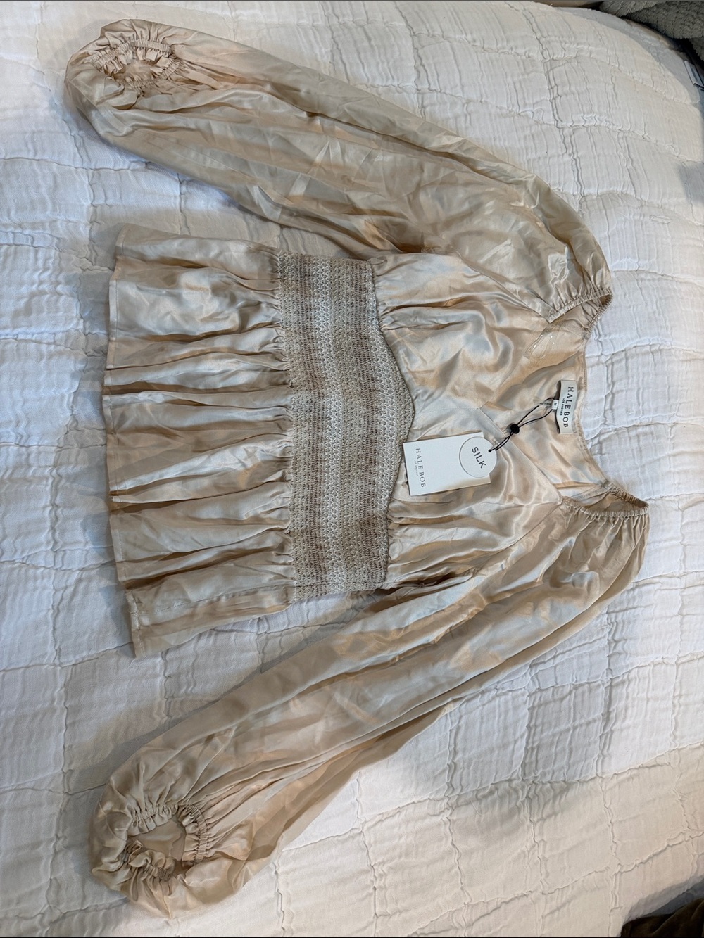 Hale Bob Champagne Satin Blouse